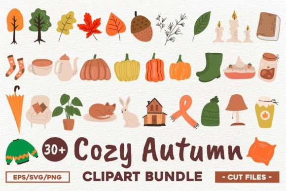 Download Cozy Autumn Clipart, Cute Fall Clipart - Fall Collection