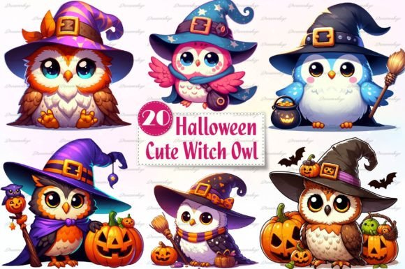 Download Halloween Witch Owl Watercolor Clipart - Premium Resources