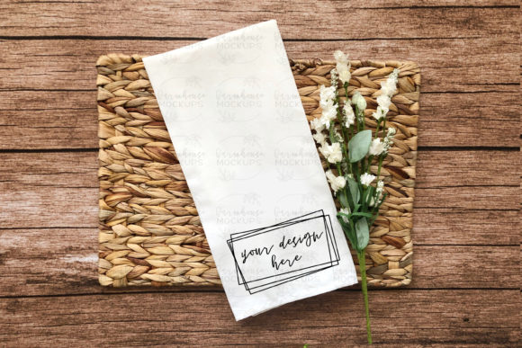 Download Tea Towel Mock Up Flatlay Stock Image - Mock up Collection