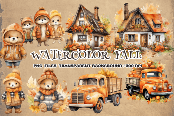 Download Autumn Watercolor Fall Clipart PNG - Fall Collection