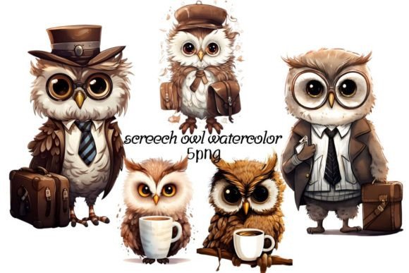 Download Screech Owl Watercolor Sublimation - Premium Resources