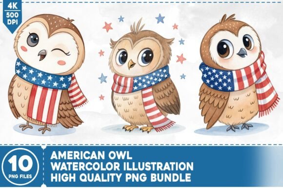 Download Kawaii American Owl Watercolor - Premium Resources