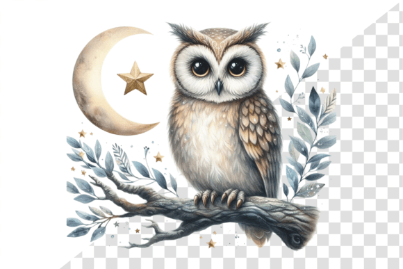 Download Nightwise Owl Watercolor Clipart - Premium Bundle