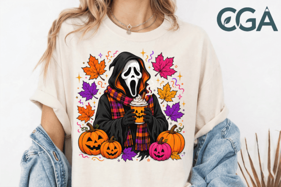 Download Ghost Face Fall Pumpkin Spice PNG - Fall Collection