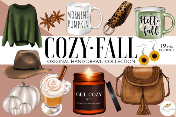 Download Cozy Fall Clipart | Fall Fashion Clipart - Fall Collection