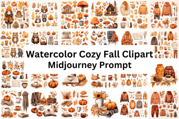 Download Prompt for Watercolor Cozy Fall Clipart - Fall Collection