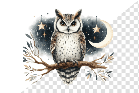 Download Nightwise Owl Watercolor Clipart - Premium Bundle