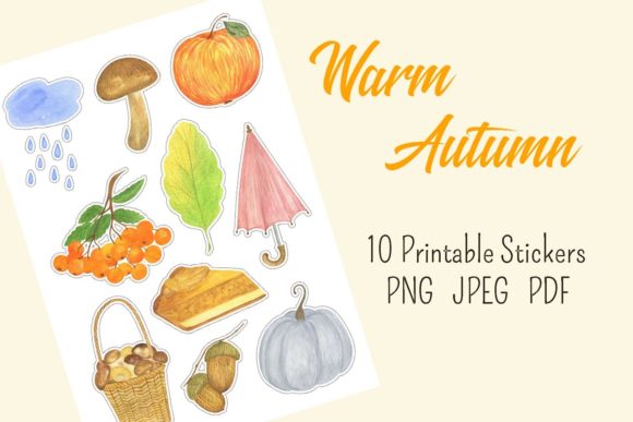 Download Autumn Sticker Pack, Watercolor Fall - Fall Collection