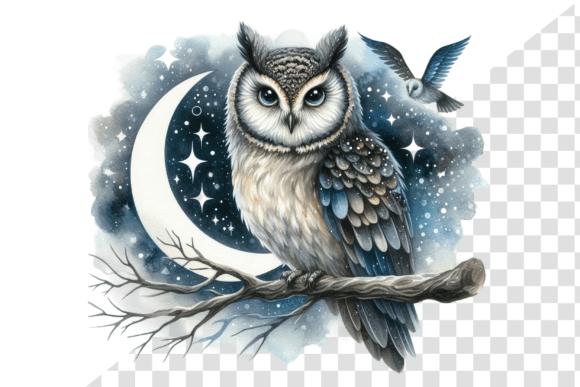 Download Nightwise Owl Watercolor Clipart - Premium Bundle