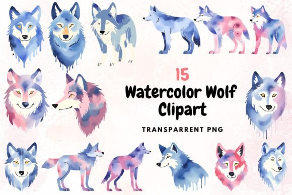 Download Watercolor Wolf Clipart PNG - Wolf clipart Collection